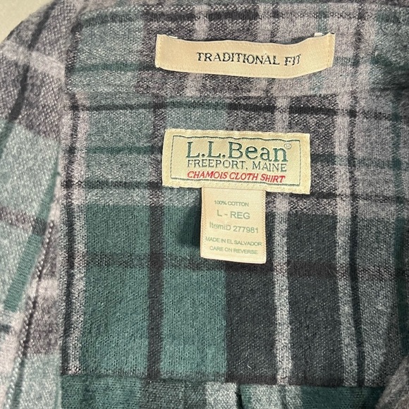 L.L. Bean Large Chamois Cloth Tradition Fit Shirt Plaid Gray Soft Shirt Jacket - Picture 4 of 10